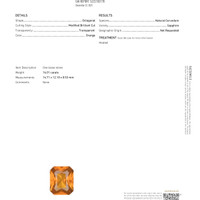 16.01 Ct. Orange Sapphire from Ceylon (Sri Lanka) Scan Report