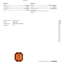 23.62 Ct. Orange Sapphire from Ceylon (Sri Lanka) Scan Report