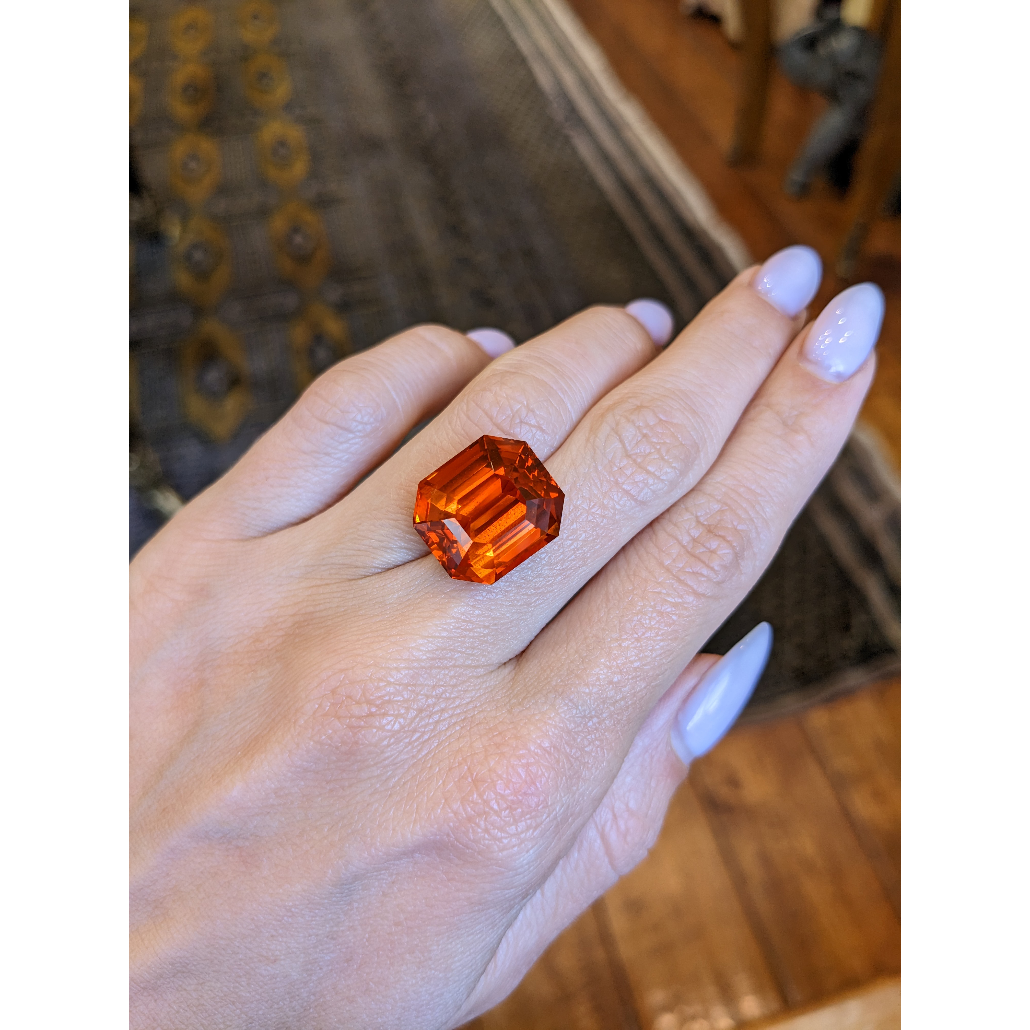Loose Orange Sapphire - Emerald Cut 23.62 Ct. - #S13920 | The