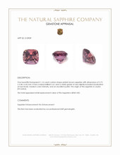 1.16 Ct. Pinkish Brown Sapphire from Ceylon (Sri Lanka) Appraisal