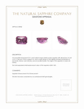 0.91 Ct. Pinkish Purple Sapphire from Ceylon (Sri Lanka) Appraisal
