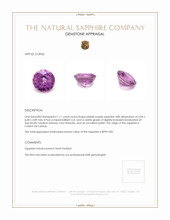 1.11 Ct. Pinkish Purple Sapphire from Ceylon (Sri Lanka) Appraisal