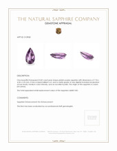 0.82 Ct. Pinkish Purple Sapphire from Ceylon (Sri Lanka) Appraisal