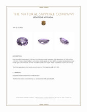 1.54 Ct. Purple Sapphire from Ceylon (Sri Lanka) Appraisal