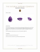 0.91 Ct. Purple Sapphire from Ceylon (Sri Lanka) Appraisal