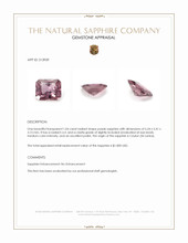 1.04 Ct. Purplish Pink Sapphire from Ceylon (Sri Lanka) Appraisal