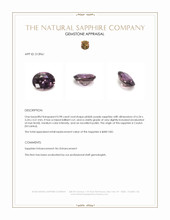 0.98 Ct. Pinkish Purple Sapphire from Ceylon (Sri Lanka) Appraisal