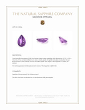 0.80 Ct. Purple Sapphire from Ceylon (Sri Lanka) Appraisal