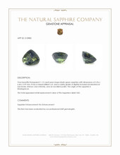 1.15 Ct. Bluish Green Sapphire from Madagascar Appraisal