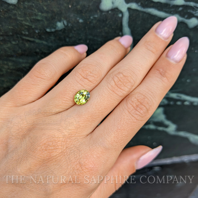 2.06 Ct. Yellowish Green Sapphire from Ceylon (Sri Lanka)