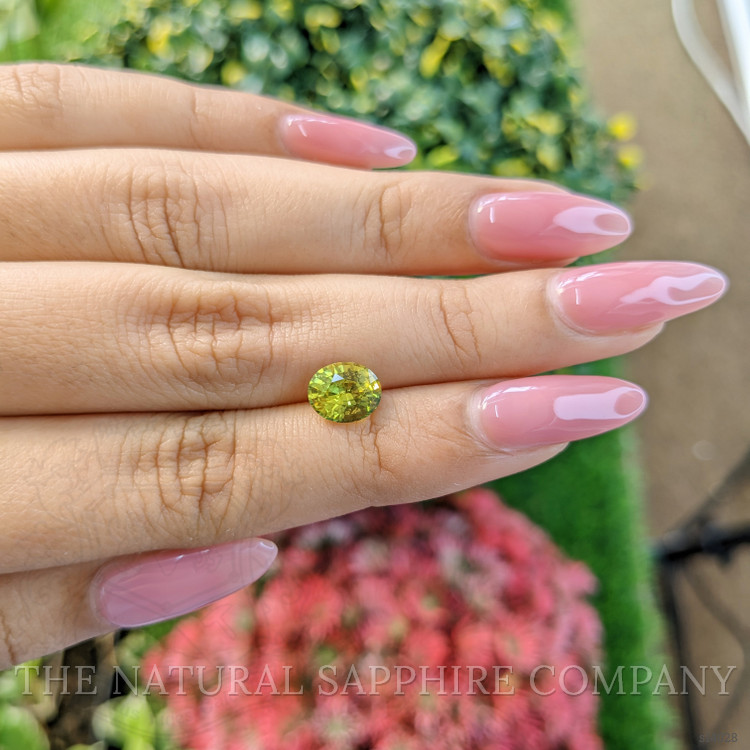 2.06 Ct. Yellowish Green Sapphire from Ceylon (Sri Lanka)