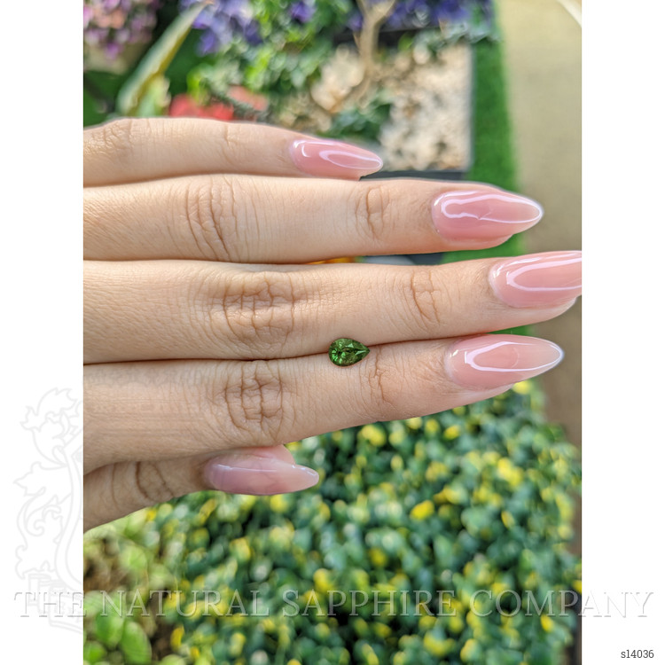 0.68 Ct. Green Sapphire from Ceylon (Sri Lanka)