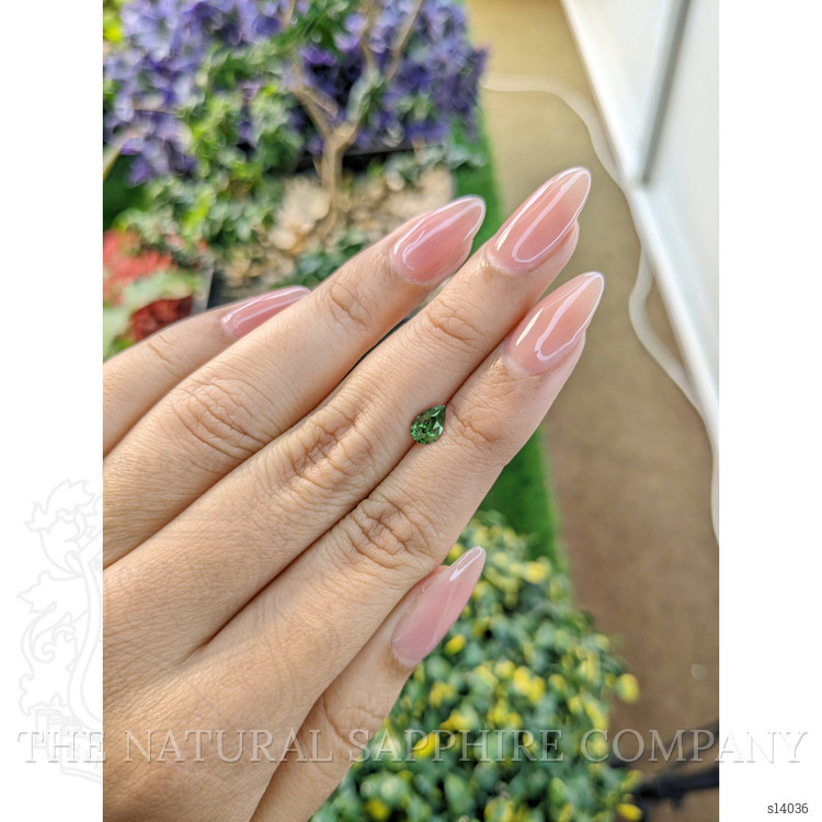 0.68 Ct. Green Sapphire from Ceylon (Sri Lanka)