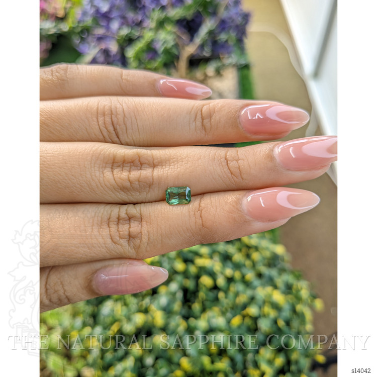 0.87 Ct. Green Sapphire from Ceylon (Sri Lanka)