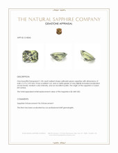 1.30 Ct. Yellowish Green Sapphire from Ceylon (Sri Lanka) Appraisal