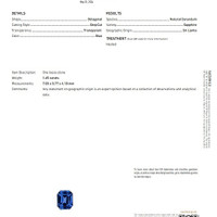 1.65 Ct. Blue Sapphire from Ceylon (Sri Lanka) Scan Report