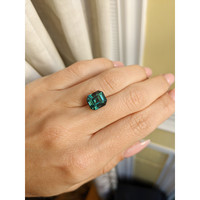5.27 Ct. Bluish Green Sapphire from Madagascar Life Style
