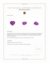 3.68 Ct. Purple Sapphire from Madagascar Appraisal