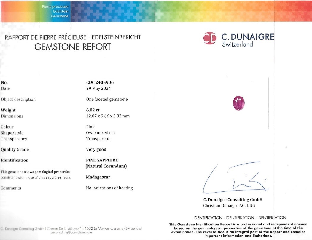 6.02 Ct. Pink Sapphire from Madagascar