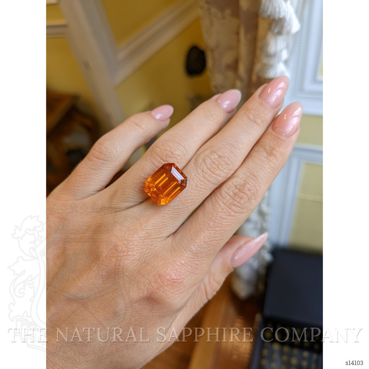 12.83 Ct. Orange Sapphire from Ceylon (Sri Lanka)
