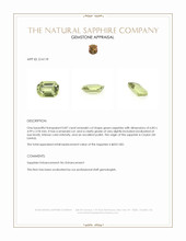 0.87 Ct. Green Sapphire from Ceylon (Sri Lanka) Appraisal