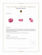 2.77 Ct. Padparadscha Sapphire from Madagascar Appraisal