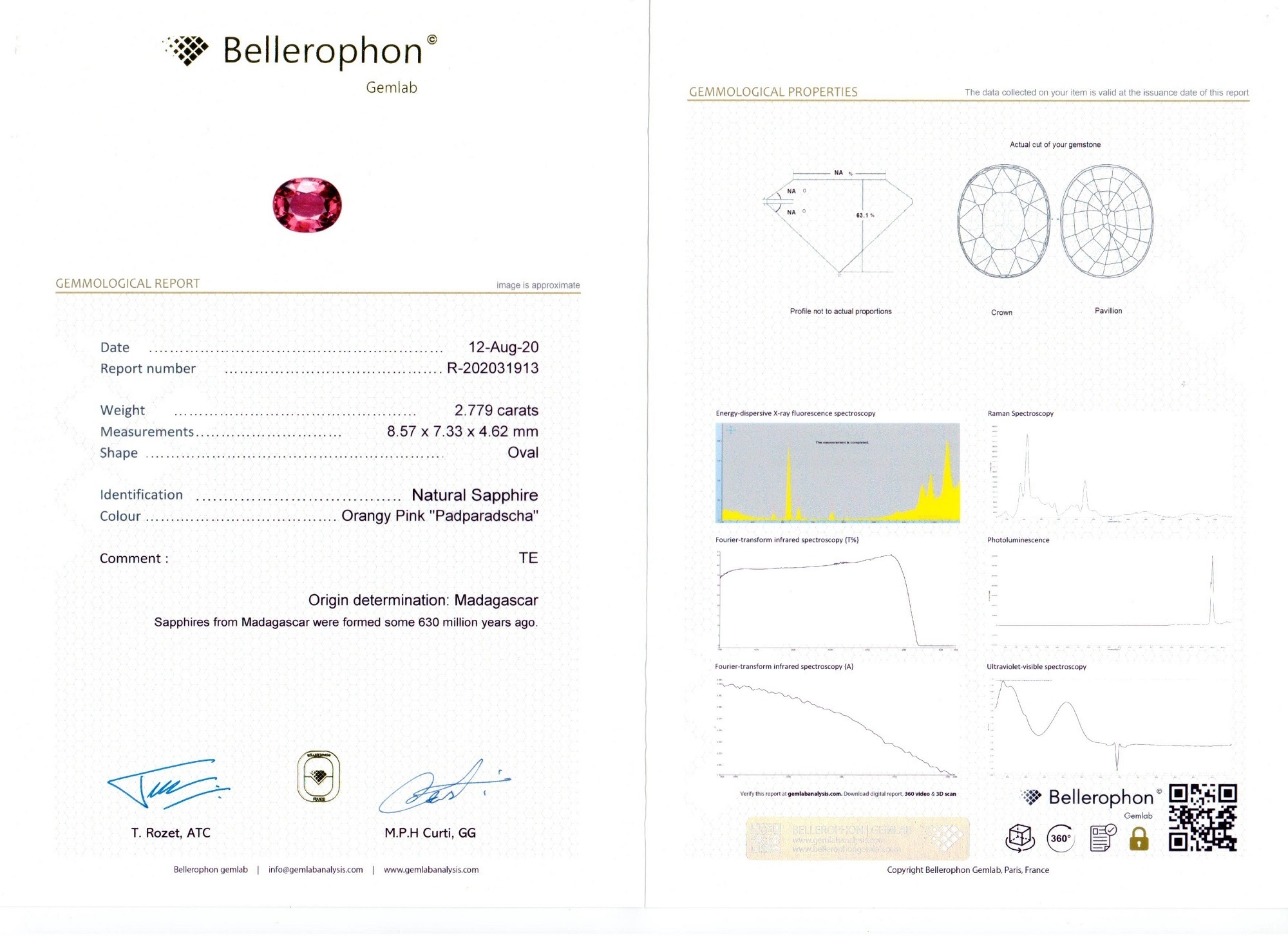 2.77 Ct. Padparadscha Sapphire from Madagascar