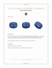 5.57 Ct. Blue Cabochon Sapphire from Ceylon (Sri Lanka) Appraisal