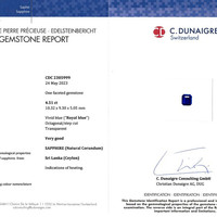 4.51 Ct. Blue Sapphire from Ceylon (Sri Lanka) Scan Report