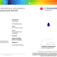 5.01 Ct. Purple Sapphire from Madagascar Scan Report