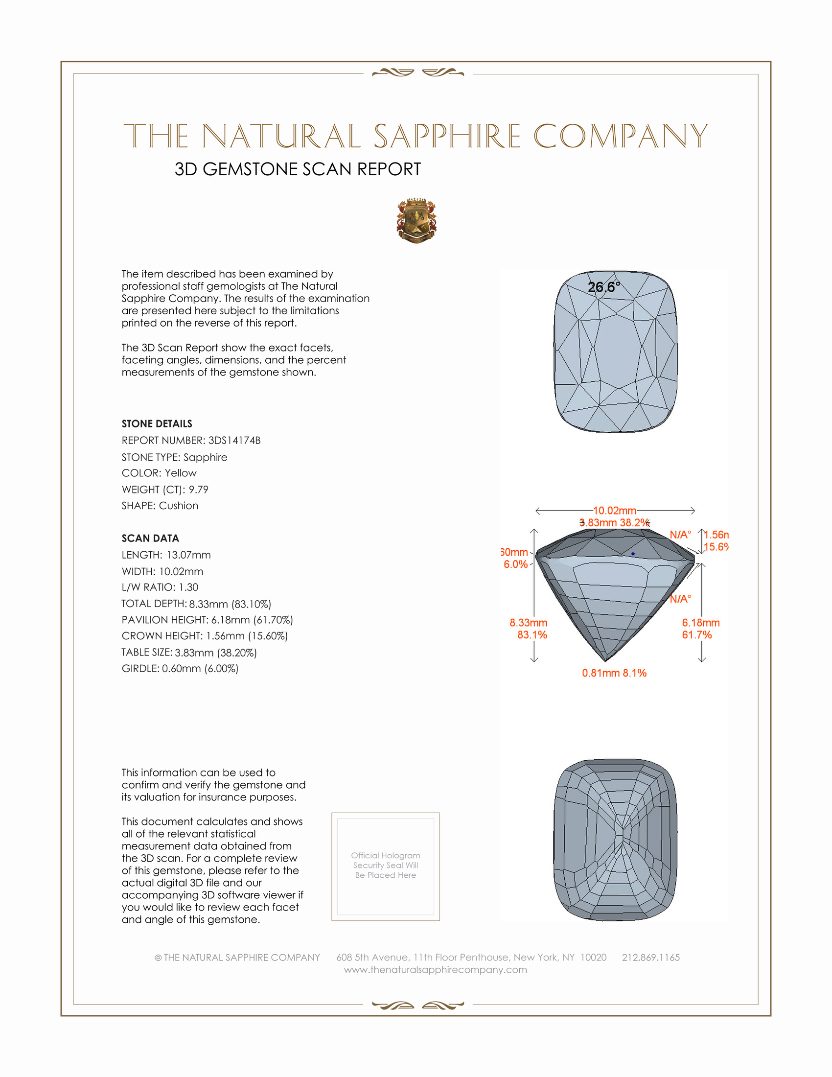 9.79 Ct. Yellow Sapphire from Ceylon (Sri Lanka)