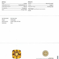 12.26 Ct. Orangish Yellow Sapphire from Ceylon (Sri Lanka) Scan Report