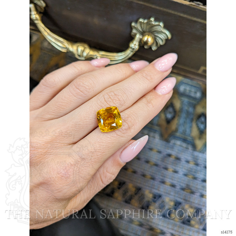 12.26 Ct. Orangish Yellow Sapphire from Ceylon (Sri Lanka)