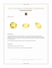15.10 Ct. Yellow Sapphire from Ceylon (Sri Lanka) Appraisal
