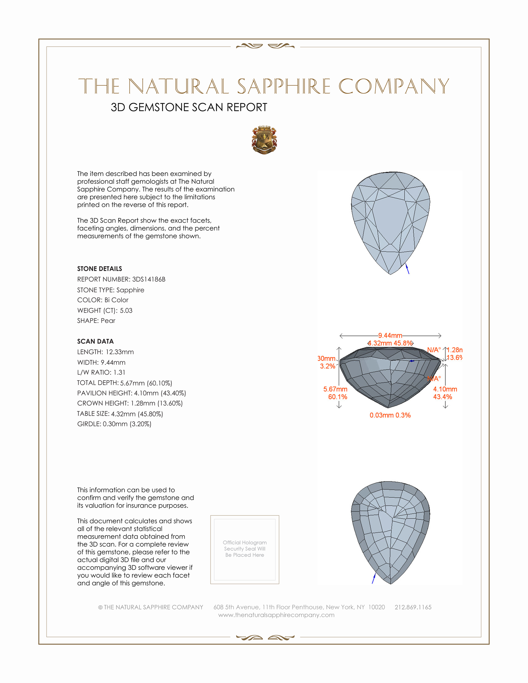 5.03 Ct. Bi Color Sapphire from Ceylon (Sri Lanka)