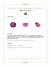3.03 Ct. Purplish Pink Sapphire from Ceylon (Sri Lanka) Appraisal