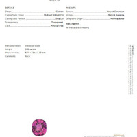 3.03 Ct. Purplish Pink Sapphire from Ceylon (Sri Lanka) Scan Report