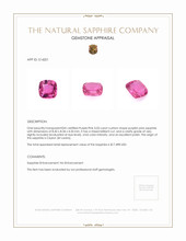 3.03 Ct. Purplish Pink Sapphire from Ceylon (Sri Lanka) Appraisal
