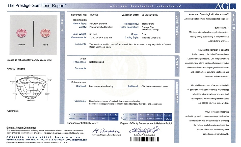 5.11 Ct. Padparadscha Sapphire from Ceylon (Sri Lanka)