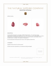 1.07 Ct. Padparadscha Sapphire from Madagascar Appraisal