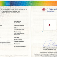 1.07 Ct. Padparadscha Sapphire from Madagascar Scan Report