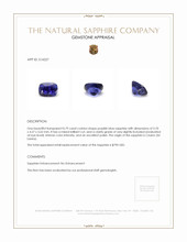 0.79 Ct. Purplish Blue Sapphire from Ceylon (Sri Lanka) Appraisal