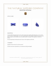 0.97 Ct. Blue Sapphire from Ceylon (Sri Lanka) Appraisal