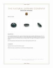 2.81 Ct. Bluish Green Sapphire from Ceylon (Sri Lanka) Appraisal