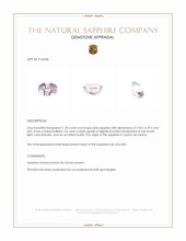1.78 Ct. Pink Sapphire from Ceylon (Sri Lanka) Appraisal