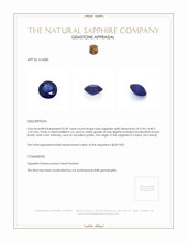 0.49 Ct. Blue Sapphire from Ceylon (Sri Lanka) Appraisal