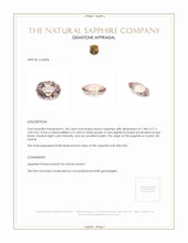 1.28 Ct. Peach Sapphire from Ceylon (Sri Lanka) Appraisal