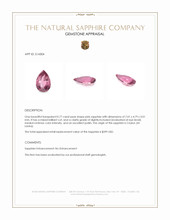 0.77 Ct. Pink Sapphire from Ceylon (Sri Lanka) Appraisal