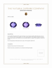 0.93 Ct. Color Change Sapphire from Ceylon (Sri Lanka) Appraisal