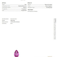 5.00 Ct. Purplish Pink Sapphire from Madagascar Scan Report